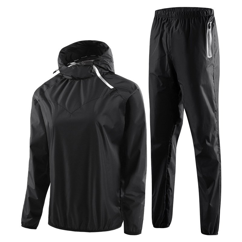 Training Sauna Suit Men Sweat Jacket Hoodie Sportswear Fitness Sweat Long Sleeve Jacket Women Sauna Suit