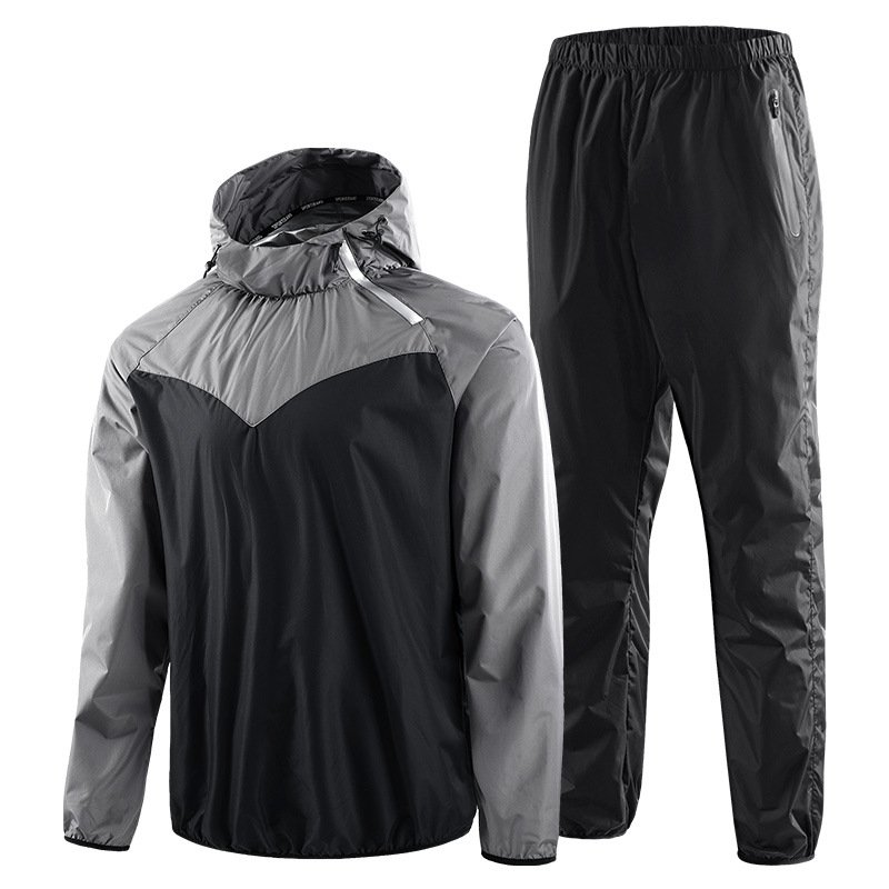 Training Sauna Suit Men Sweat Jacket Hoodie Sportswear Fitness Sweat Long Sleeve Jacket Women Sauna Suit