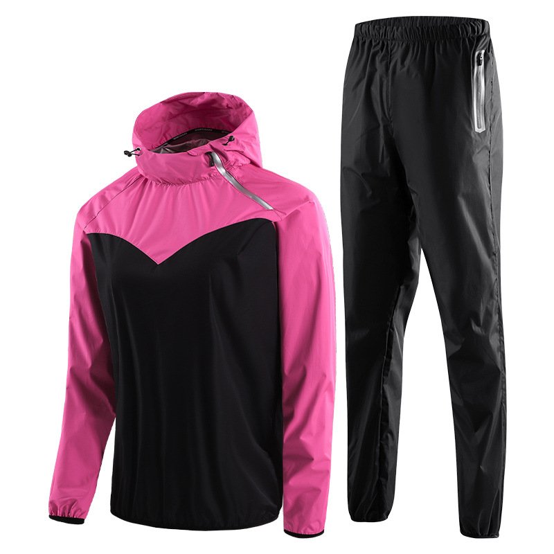 Training Sauna Suit Men Sweat Jacket Hoodie Sportswear Fitness Sweat Long Sleeve Jacket Women Sauna Suit