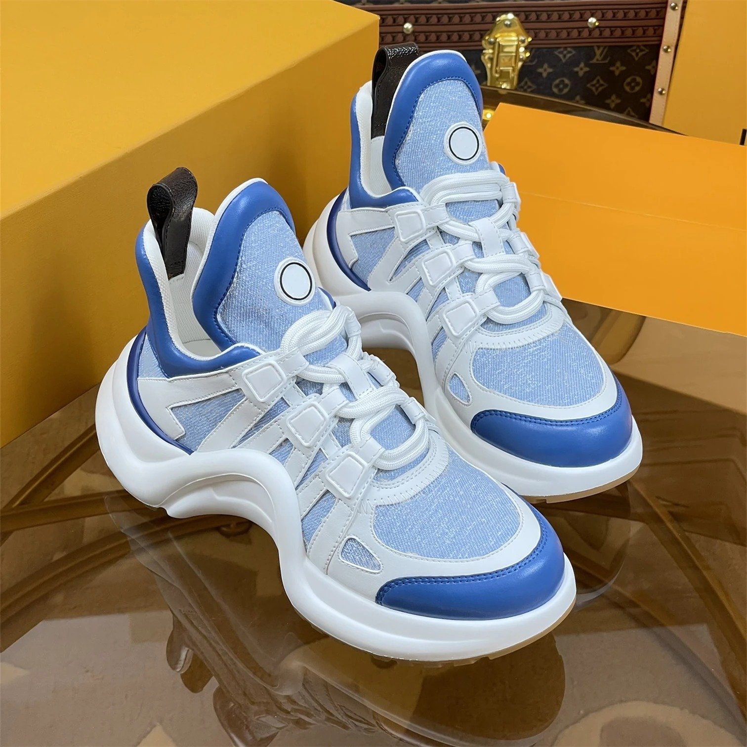 New Shoes For Women Size34-41 Denim Genuine Leather Sneakers Flat Platform Sports Leisure Flats Designer Shoes Zapatillas Mujer