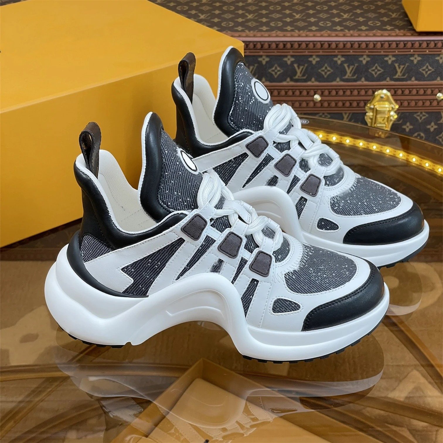 New Shoes For Women Size34-41 Denim Genuine Leather Sneakers Flat Platform Sports Leisure Flats Designer Shoes Zapatillas Mujer