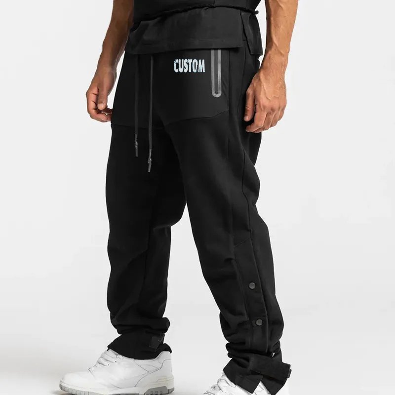 Y2k French Terry Heavyweight Flare Sweat Hiking Men'S Pants Custom Plus Size Zipper Breasted Stacked Linen Formal Pants For Men