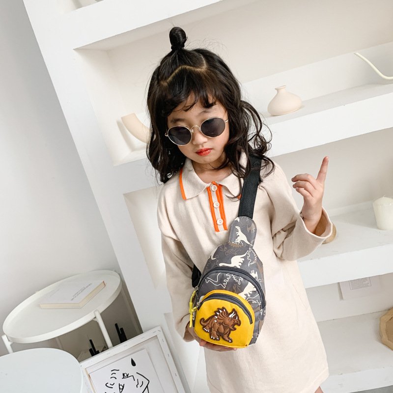 Fashionable Design Kids Cute Small Dinosaur Cross Pack body Sling Bag Travel Hiking Chest Bag Shoulder Bag Day pack