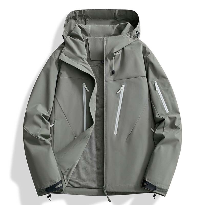 Outdoor Single Clothes Hiking Waterproof Jacket Couple Hooded Custom Sport Colourful Thin Jacket