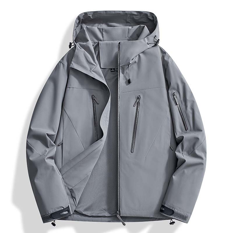 Outdoor Single Clothes Hiking Waterproof Jacket Couple Hooded Custom Sport Colourful Thin Jacket