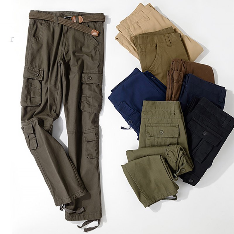 Casual Mens Cargo Work Pants Outdoor Jogging Hiking Pants Trousers