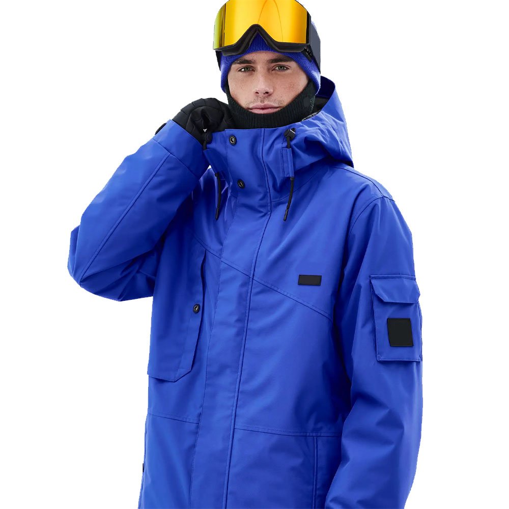 Latest Waterproof Blue Ski Jackets For Men With Front Zipper Durable Plackets & Drawstring Hem High Quality Safety Ski Jackets
