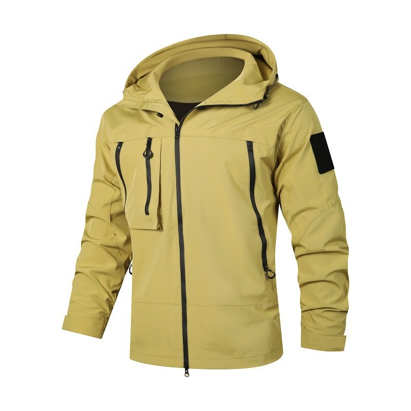 2024 New Unisex Rush Clothes Youth Fashion All-Match Wind and Rain Jacket Solid Color Japanese Simple Style with Zipper Closure