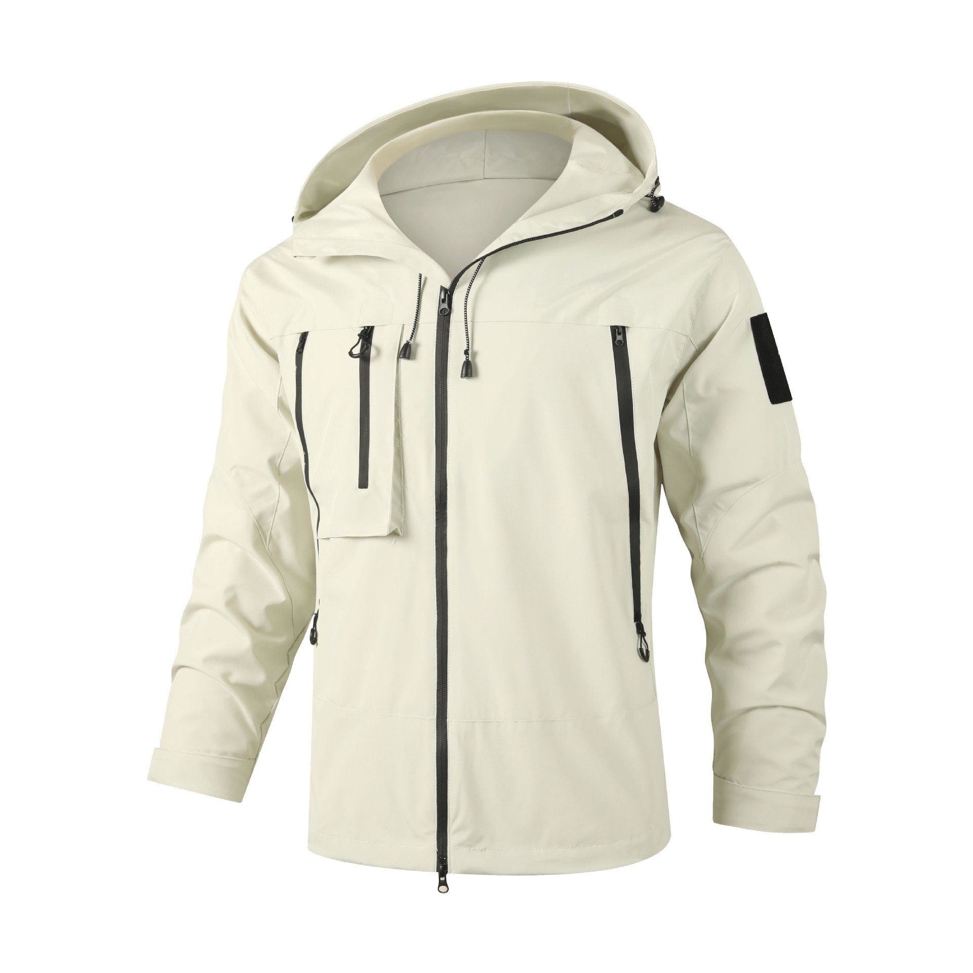 2024 New Unisex Rush Clothes Youth Fashion All-Match Wind and Rain Jacket Solid Color Japanese Simple Style with Zipper Closure