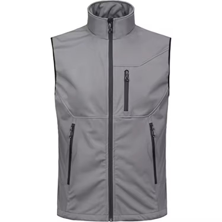 Men's Lightweight Softshell Vest Windproof Sleeveless Jacket for Travel Hiking Running Golf Gilets