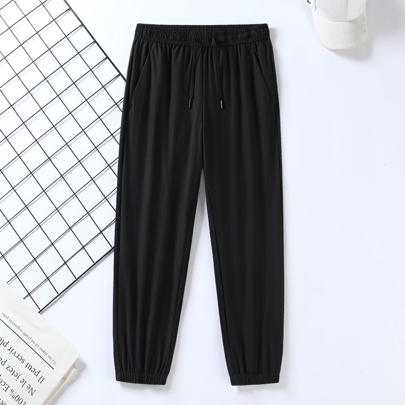 Summer Cool Quick Dry Fitness Loose Nylon High Elastic Men's Gym Workout Sports Jogger Track Pants