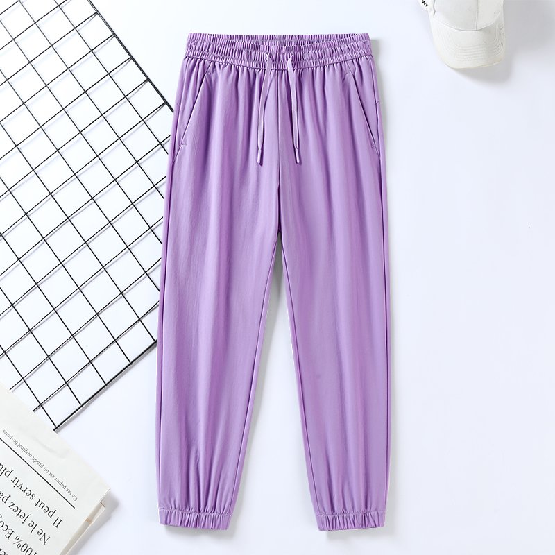 Summer Cool Quick Dry Fitness Loose Nylon High Elastic Men's Gym Workout Sports Jogger Track Pants