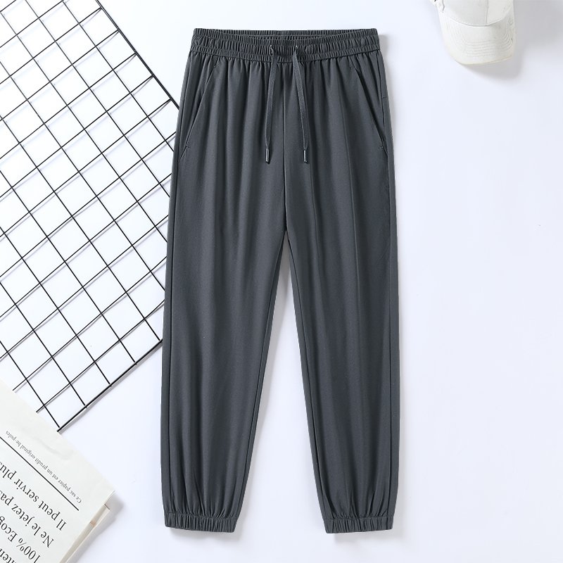 Summer Cool Quick Dry Fitness Loose Nylon High Elastic Men's Gym Workout Sports Jogger Track Pants
