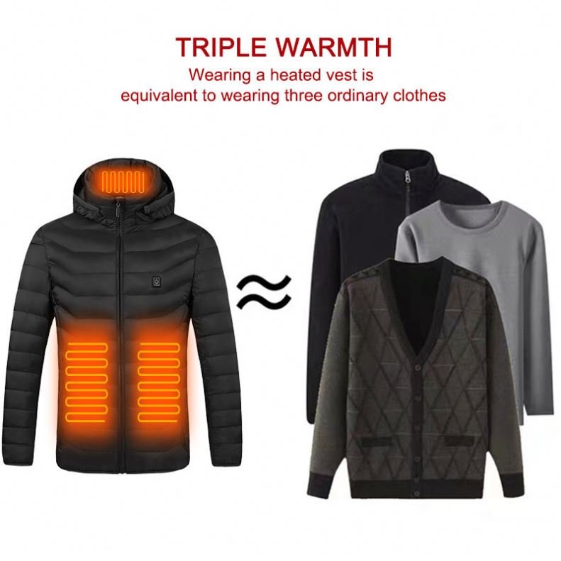 New winter cotton sports hiking cycling puff nylon women and men casual racing heated windbreaker jacket for Heated jacket