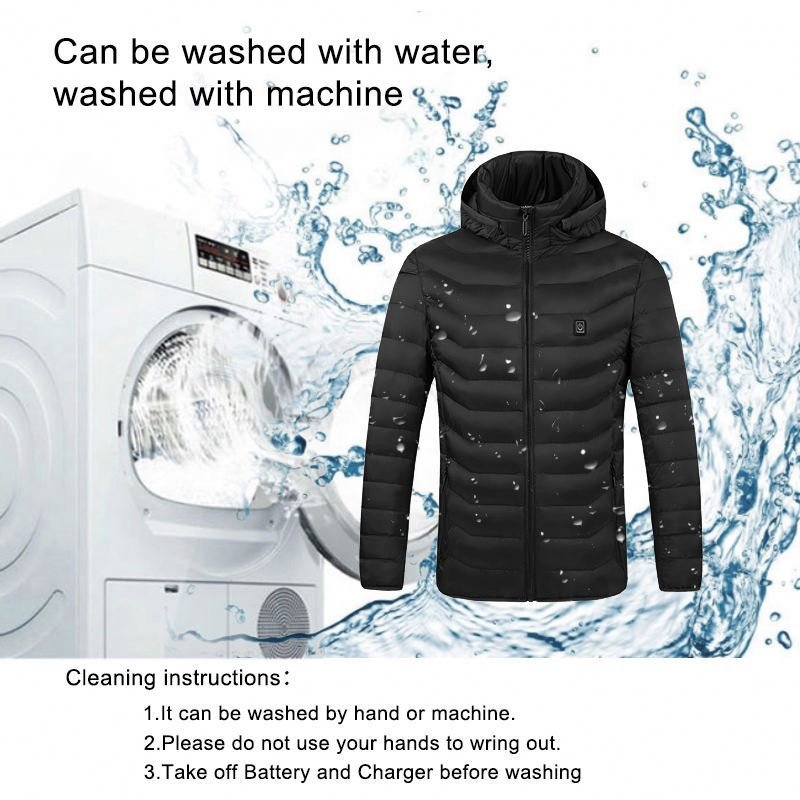 New winter cotton sports hiking cycling puff nylon women and men casual racing heated windbreaker jacket for Heated jacket