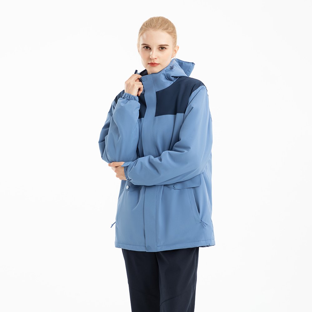 Hot Sale 100% polyester fiber waterproof Windbreaker Hooded female Coat zipper breathable warm Outdoor jacket for women