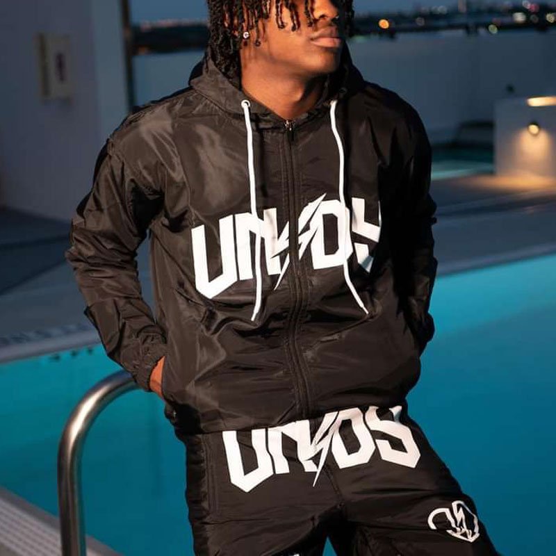 Manufacturer Custom Logo Men's Clothing Nylon Jacket Full Zipper Hood Jacket Soft Shell Sports Windbreaker Short Set