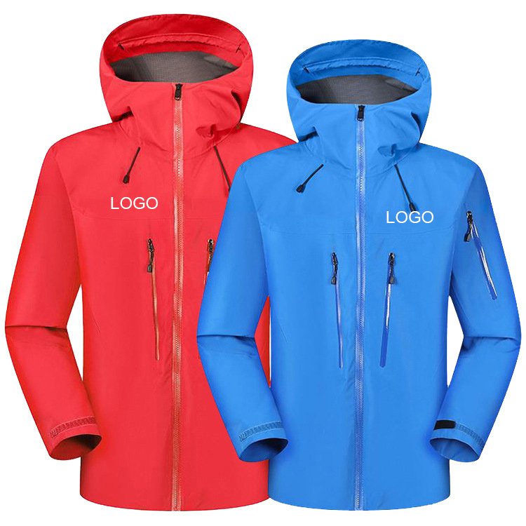 Outdoor single-layer custom jacket men's spring and winter fashion windproof waterproof ski three laminated rubber hiking jacket
