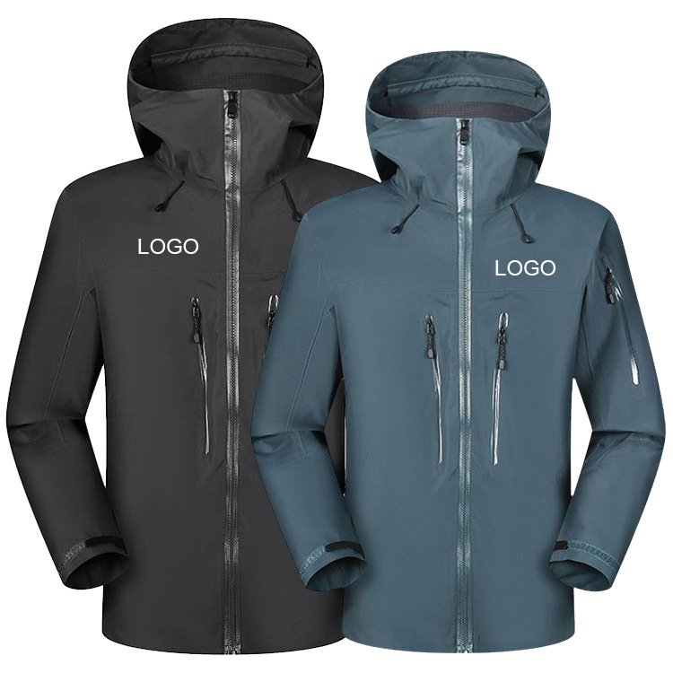Outdoor single-layer custom jacket men's spring and winter fashion windproof waterproof ski three laminated rubber hiking jacket