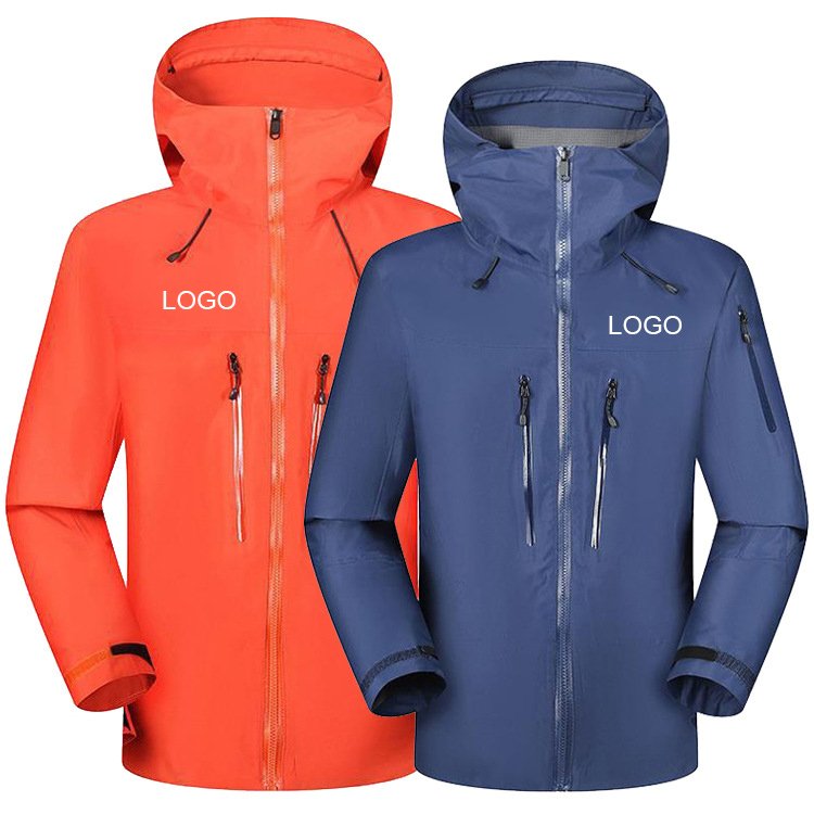 Outdoor single-layer custom jacket men's spring and winter fashion windproof waterproof ski three laminated rubber hiking jacket