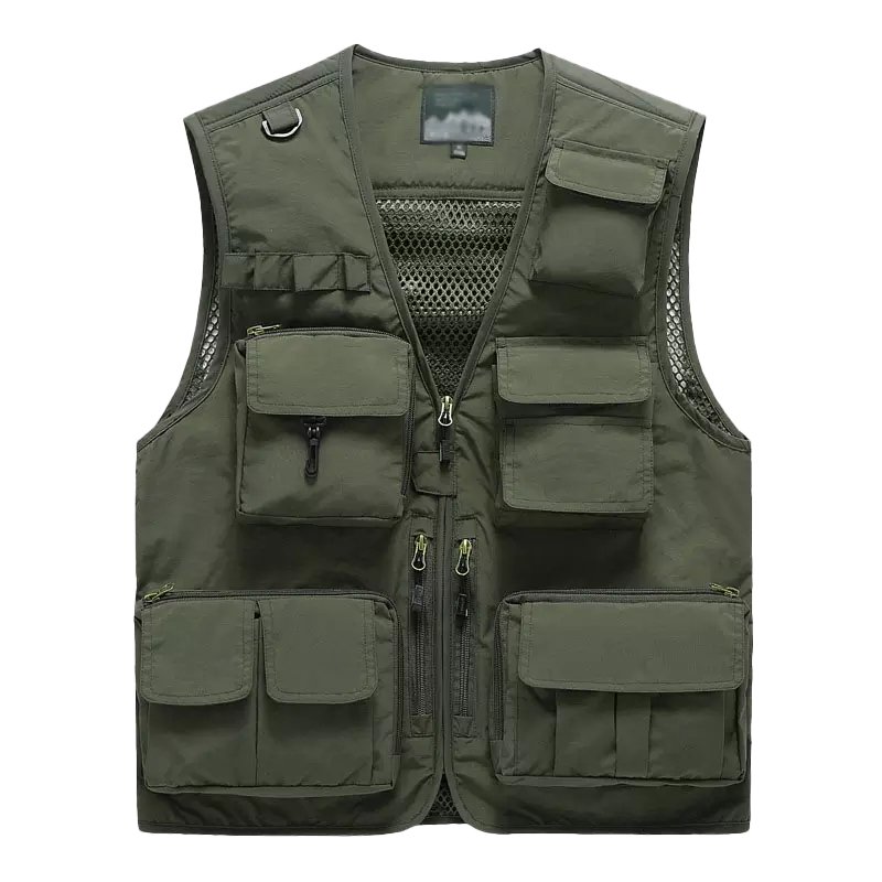 Factory wholesale Men's practical hiking work clothes Customized logo Men's multi pocket breathable work net vest