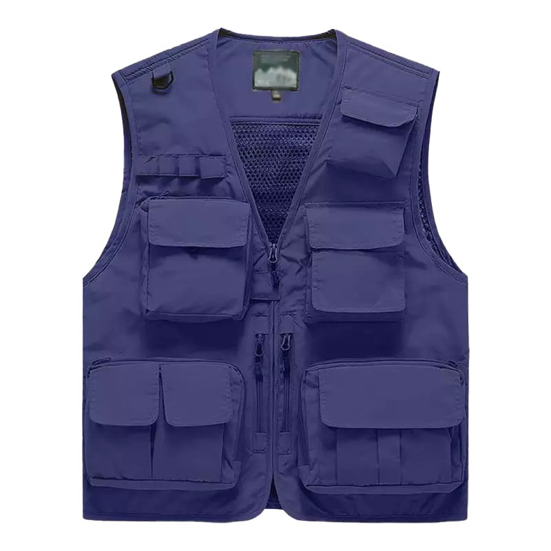 Factory wholesale Men's practical hiking work clothes Customized logo Men's multi pocket breathable work net vest