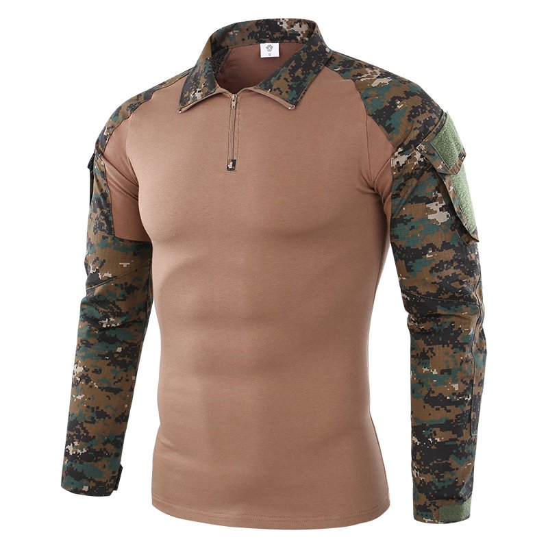 ESDY Men's Tactical Long Sleeve Outdoor Cycling Hunting T-Shirt Camo Shirt