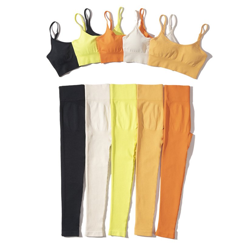 Tiktok Hotsale women sport wear Seamless Yoga Set Athletic Wear Ribbed Scrunch Booty Gym Shorts Workout Clothes athleisure