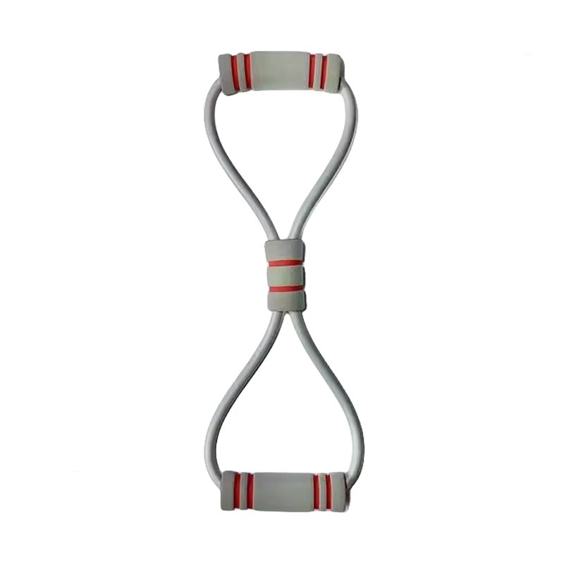 The 8-word puller with the yoga equipment, the girl with the shoulder and the back, pulls the stretch with the 8-word string