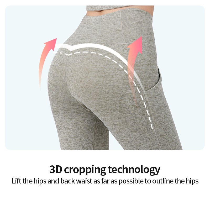 Ladies Leggings With Pockets Tight Yoga Leggings Cation Fabric Elastic Scrunch Leggings For Women