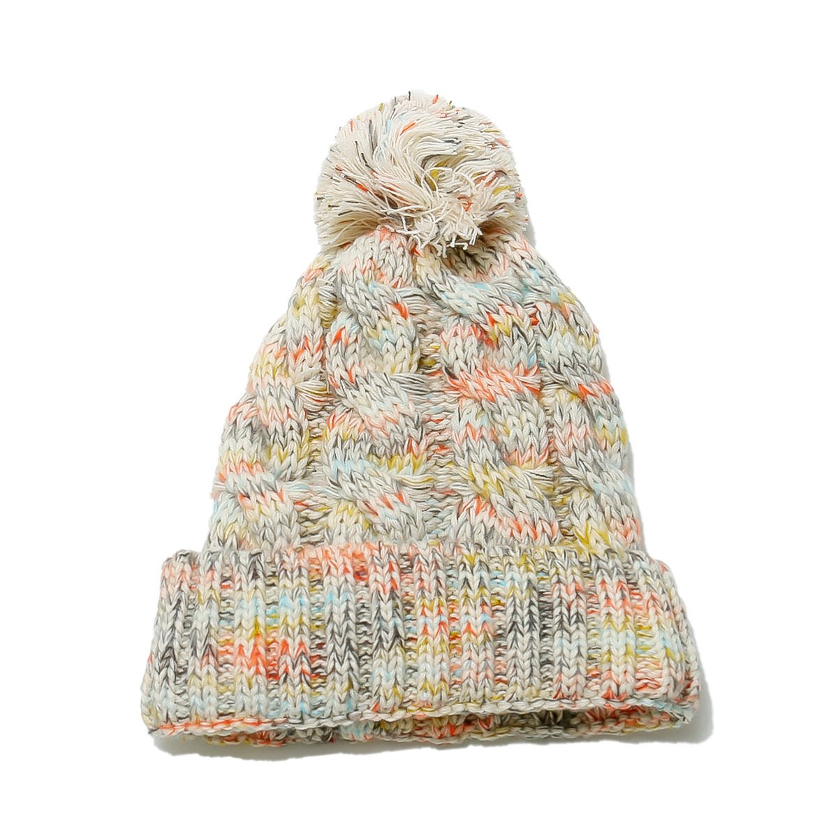 Trump Women's Autumn Winter Y2K jacquard cuffed Colorful Woolen Thickened Fleece lined custom logo pom pom beanie with Ball