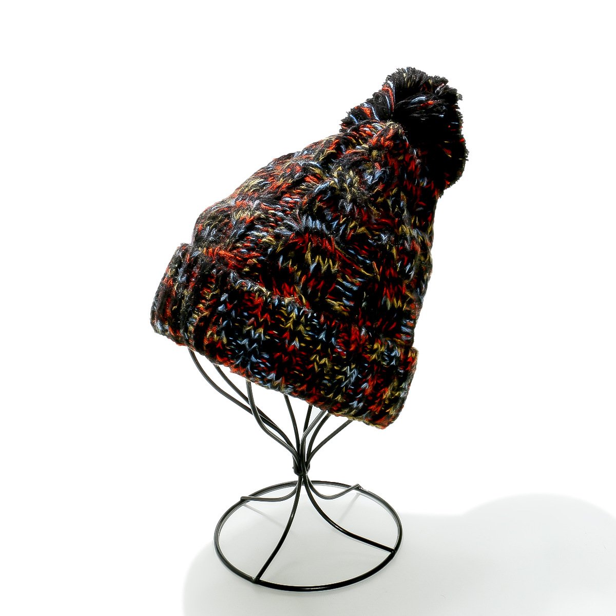 Trump Women's Autumn Winter Y2K jacquard cuffed Colorful Woolen Thickened Fleece lined custom logo pom pom beanie with Ball