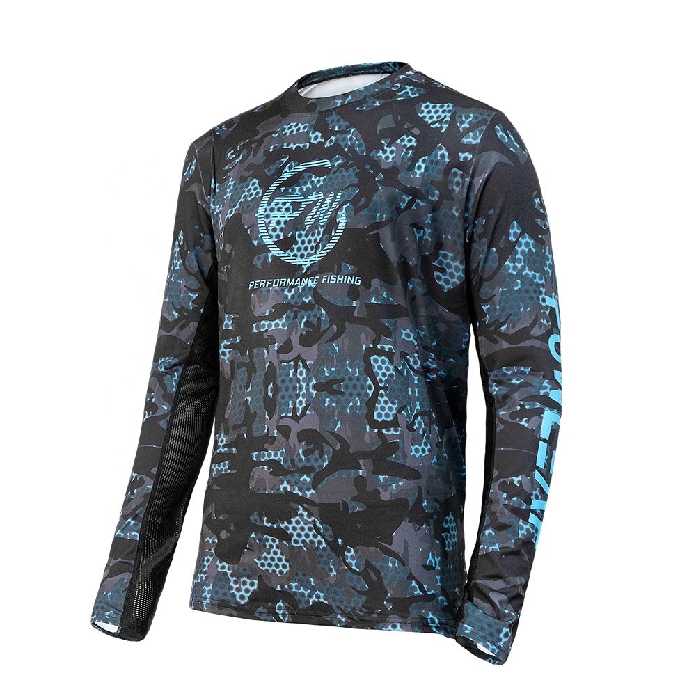 UPF 50+ Sun Protection Fishing Apparel Long Sleeve Quick Dry Fishing Shirts Lightweight Low Price Shirt Supplier