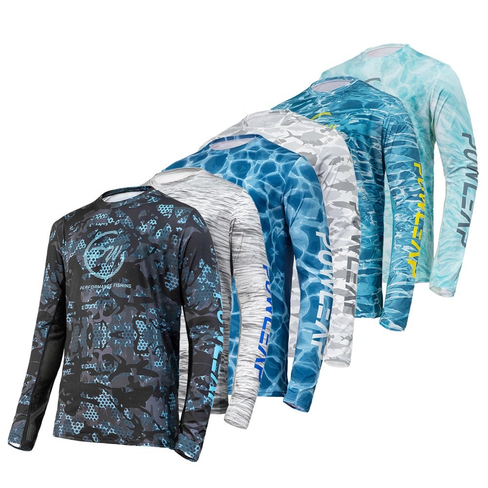 UPF 50+ Sun Protection Fishing Apparel Long Sleeve Quick Dry Fishing Shirts Lightweight Low Price Shirt Supplier