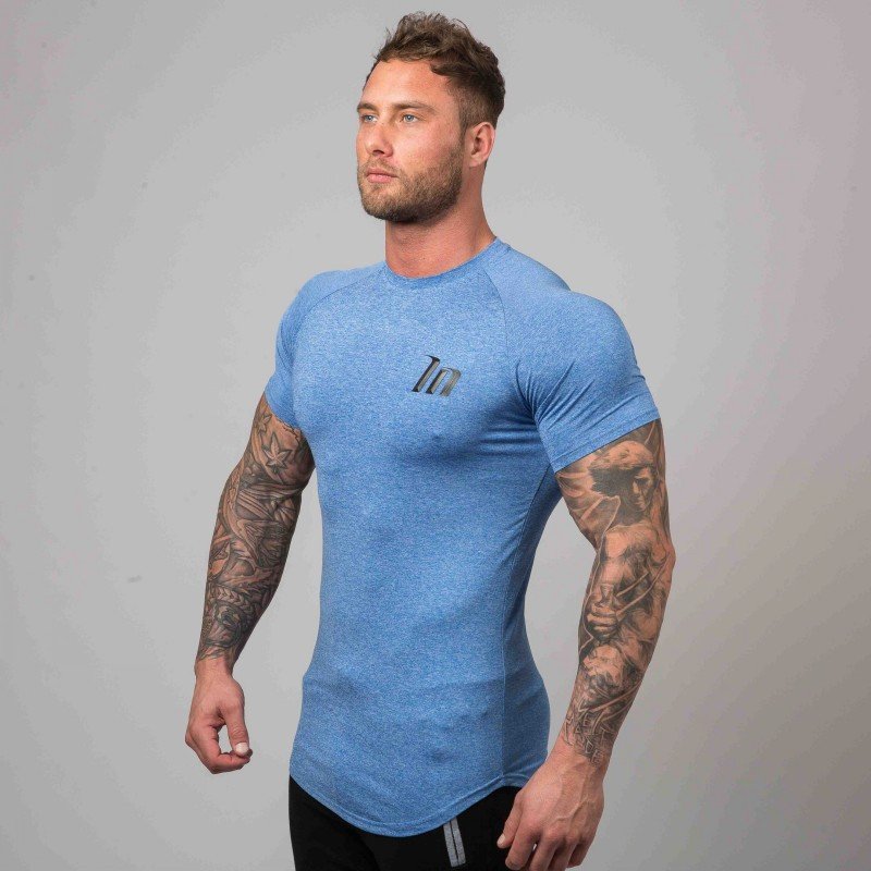 Muscular male sports short-sleeved men's summer breathable sweat-absorbing quick-drying clothes tight-fitting running half-sleev