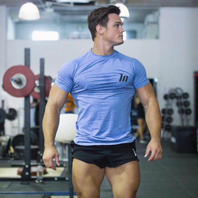 Muscular male sports short-sleeved men's summer breathable sweat-absorbing quick-drying clothes tight-fitting running half-sleev