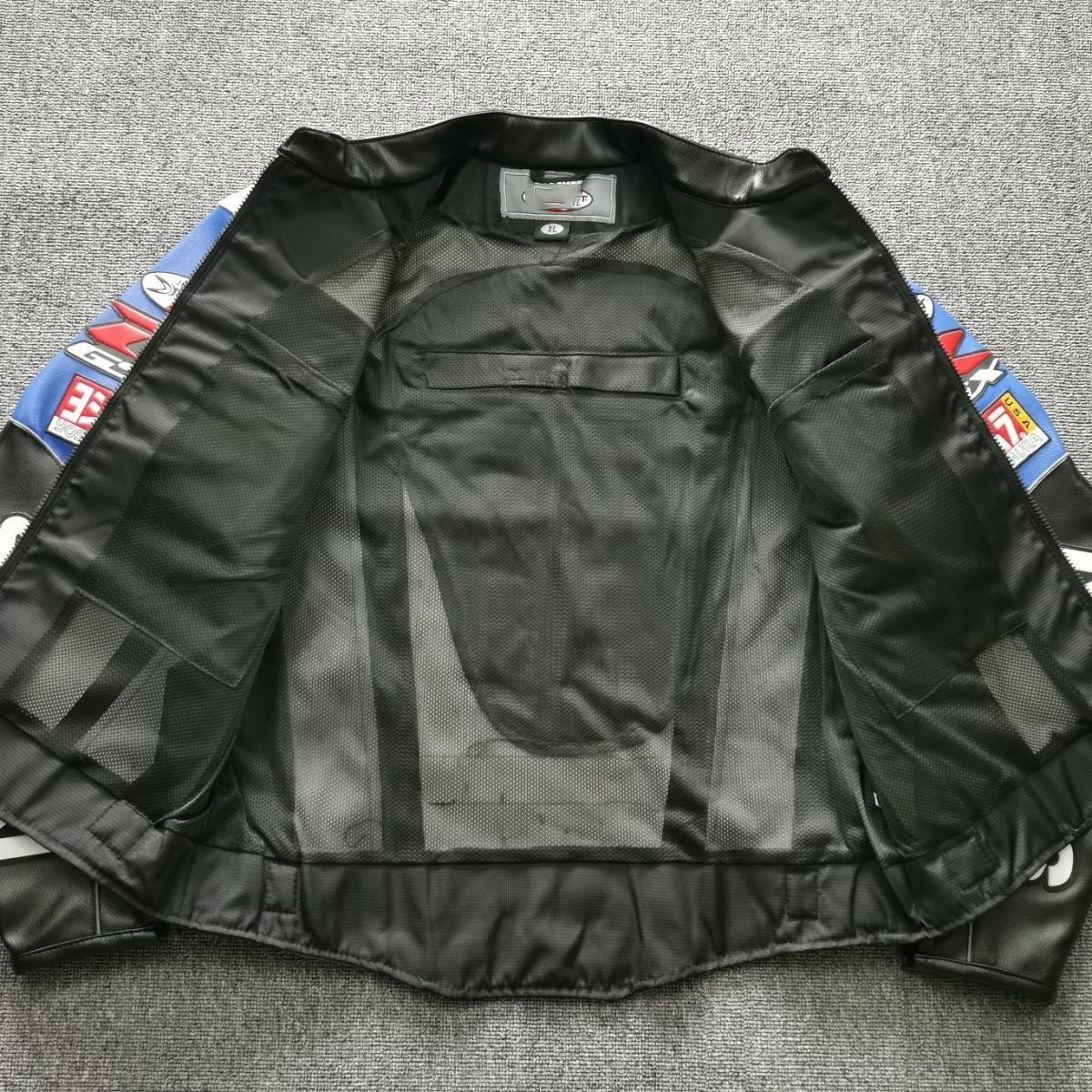 manufacturers custom new arrival oversize patch varsity Racing cowhide blue men's jacket accept OEM service