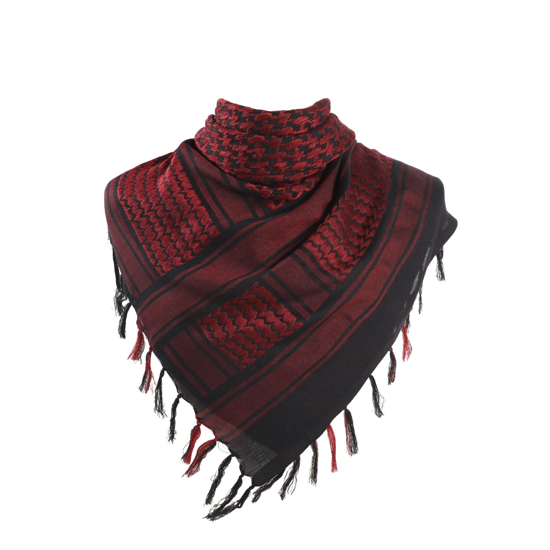 110x110cm 100% Cotton Hiking Scarves Arabian Scarf Tactical Shemagh Tassel Men Women Bandana Scarf Tactical Shawl