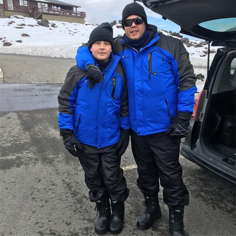 Men's Winter Ski & Snowboarding Jacket Waterproof Warm Fleece Zipper Closure Casual Style Windproof Outdoor Mountain Hiking Wear
