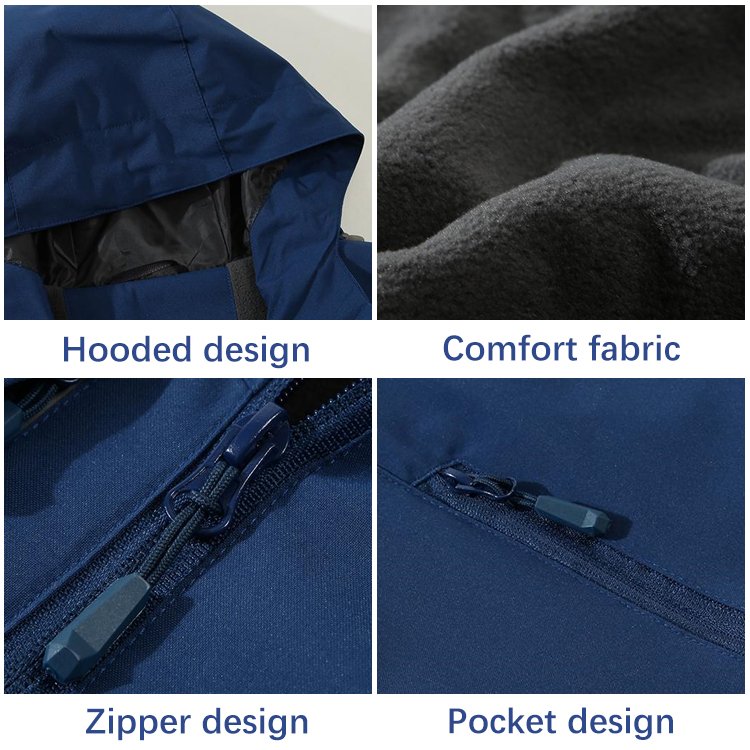 Chinjane Outdoor Sports 3 In 1 Windbreaker Jacket Bwindbreaker Jacket Man Waterproof Ski Hiking Fishing Shell Jackets With Hood