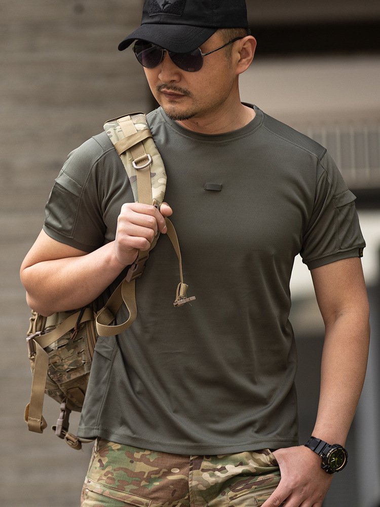 Manufacturers For Customs Clothes Mens Long Sleeve Crew-Neck Tactical T-Shirts Elastic Ripstop Hunting Combat Tops Nylon Tees