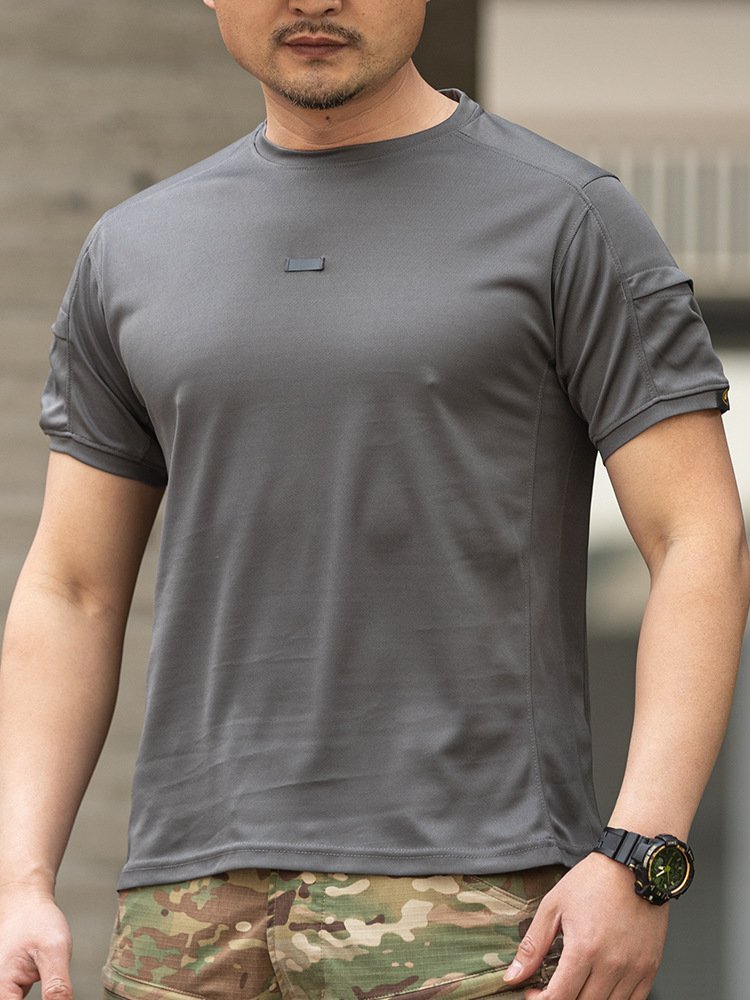 Manufacturers For Customs Clothes Mens Long Sleeve Crew-Neck Tactical T-Shirts Elastic Ripstop Hunting Combat Tops Nylon Tees