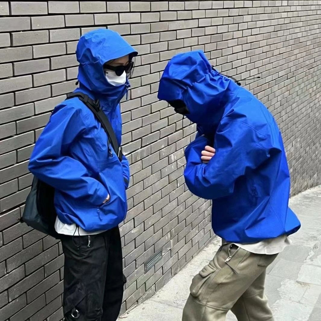 Men's Women's Lightweight Waterproof Hard Shell Jacket Hooded Rain Coat Outdoor Activities Fishing Hiking Heating Mountain
