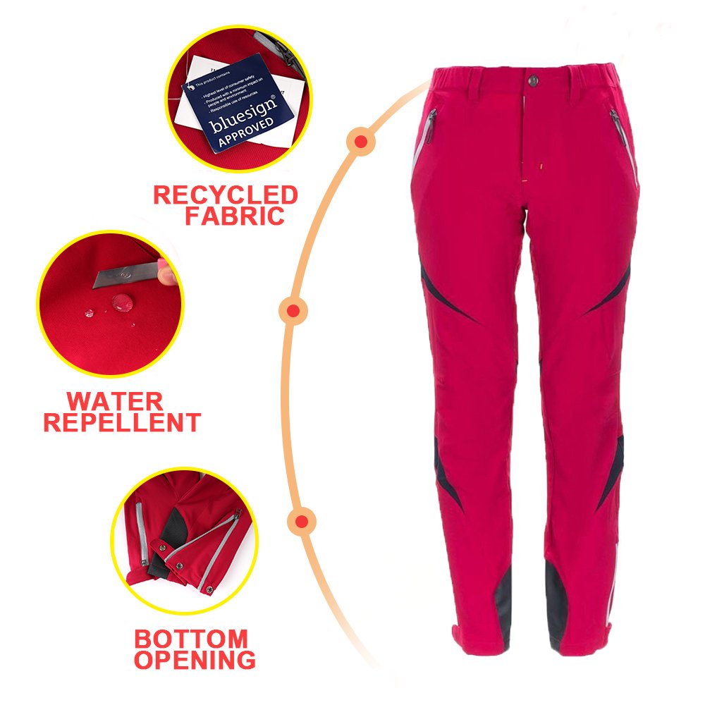 Recycled women's outdoor hiking pants trousers lady pants for hiking with preformed kness