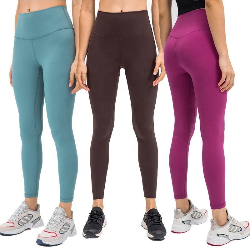 Custom Logo LULU Align Yoga Pants Women Workout Gym Fitness Clothing Tiktok Leggings High Waist Non See Through Yoga Leggings