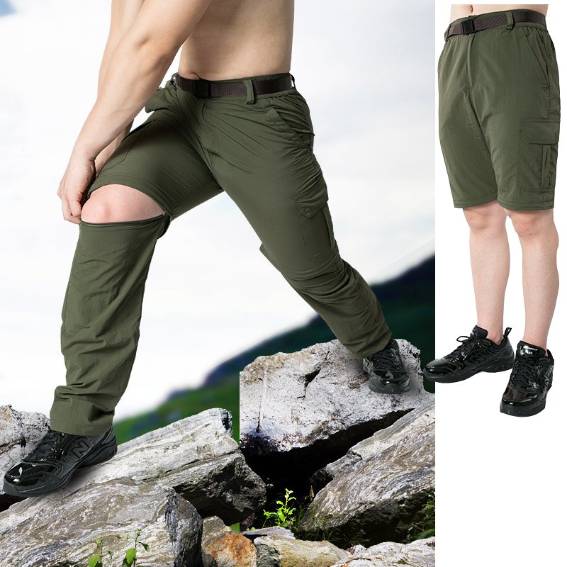 Plus Size Quick Dry Waterproof Pants Men Summer Detachable Breathable Cargo Trousers Male Hiking Trekking Fishing Jogger