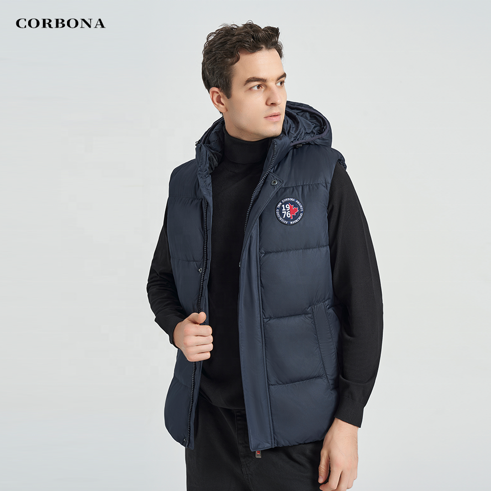 CORBONA Winter Sleeveless Vest Oversize Man Coat Hooded Autumn Warm Plush Jacket Cotton Padded Long Male Brand Clothing