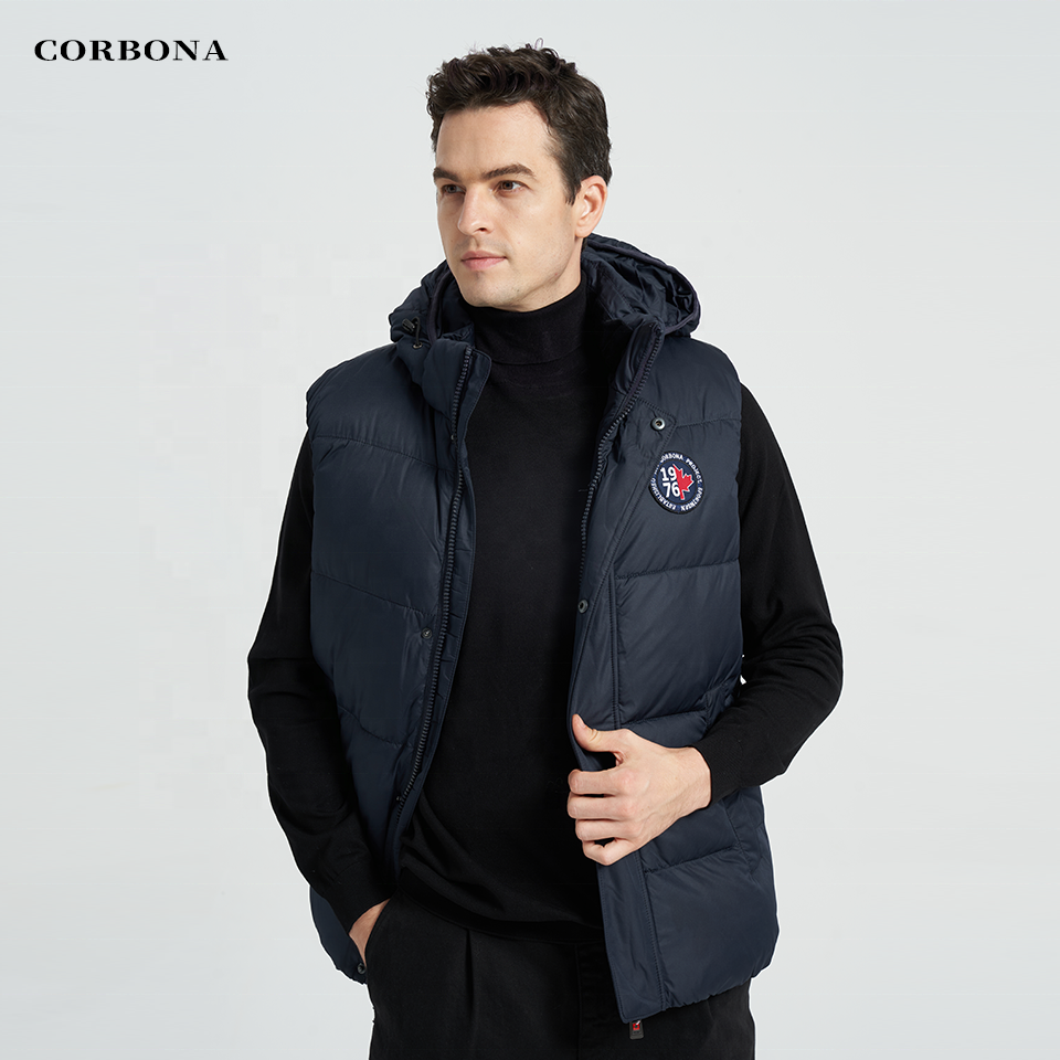 CORBONA Winter Sleeveless Vest Oversize Man Coat Hooded Autumn Warm Plush Jacket Cotton Padded Long Male Brand Clothing