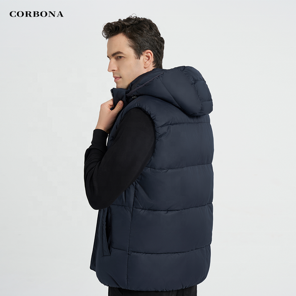 CORBONA Winter Sleeveless Vest Oversize Man Coat Hooded Autumn Warm Plush Jacket Cotton Padded Long Male Brand Clothing