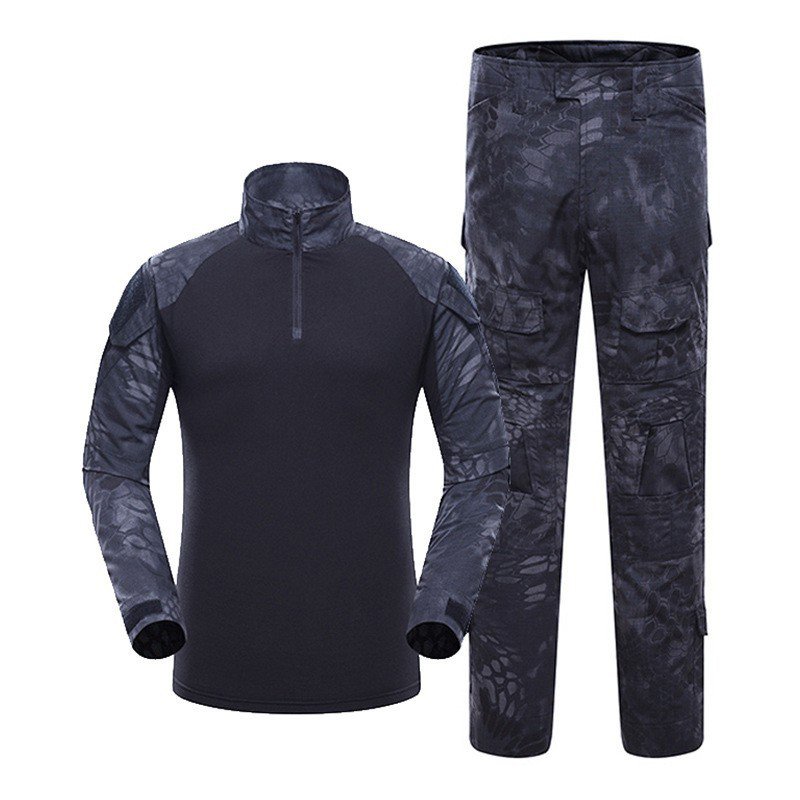 Outdoor tactics long sleeve suit set wear-resistant camouflage CS training hunting mountaineering camping work clothes